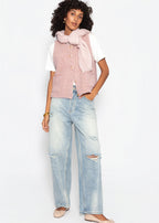 Gilet en bouclé avec poches - rose ancien