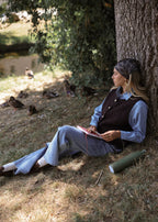 Gilet en bouclé avec poches - marron