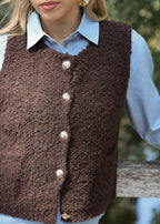 Gilet en bouclé avec poches - marron