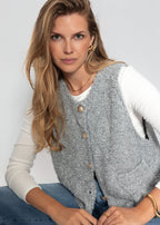 Gilet en bouclé avec poches - gris clair