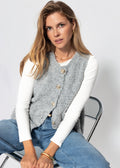 Gilet en bouclé avec poches - gris clair