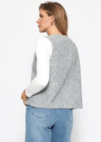 Gilet en bouclé avec poches - gris clair
