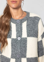 Cardigan à motif écossais - gris