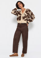 Cardigan à imprimé animal - marron