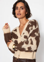 Cardigan à imprimé animal - marron