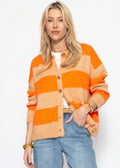 Cardigan à rayures - orange