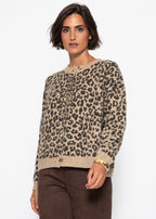 Cardigan à motif léopard - beige