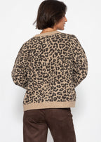 Cardigan à motif léopard - beige