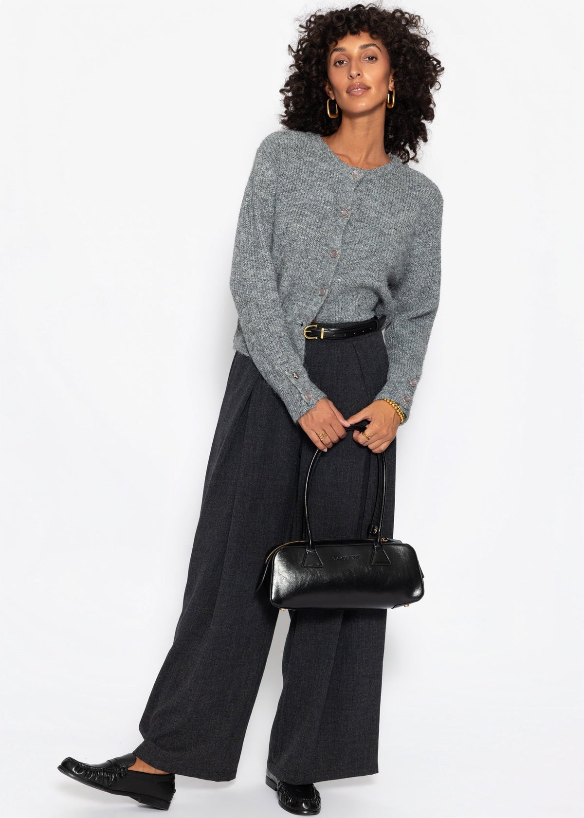 Cardigan avec Paillettes et Lurex - gris