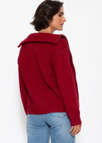 Cardigan zippé - bordeaux