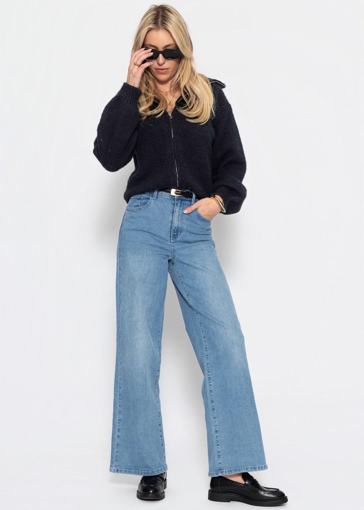 Cardigan zippé - noir