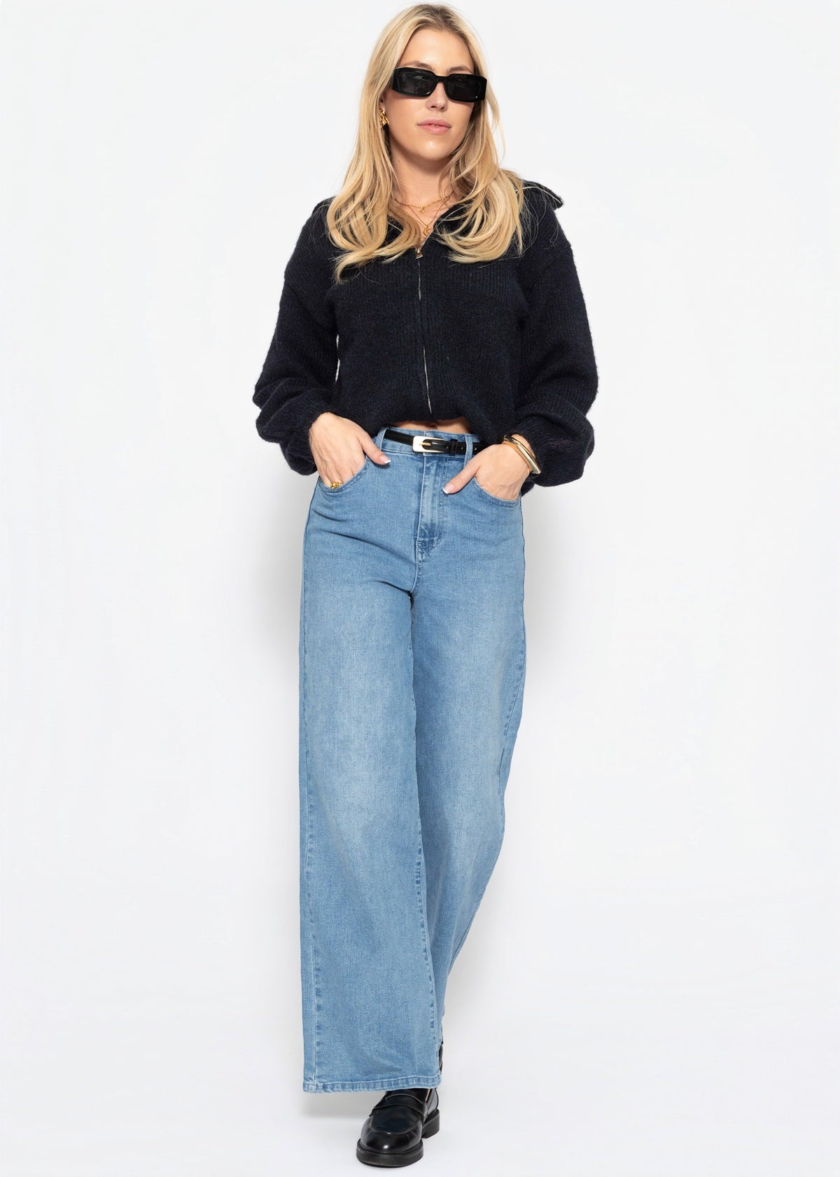 Cardigan zippé - noir