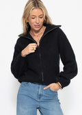 Cardigan zippé - noir