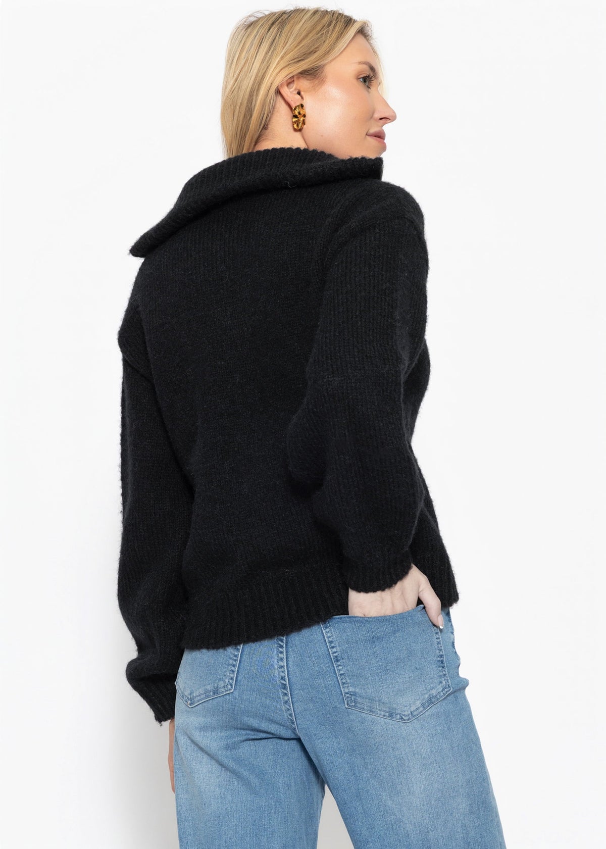 Cardigan zippé - noir
