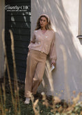 Cardigan avec cœurs blancs - beige