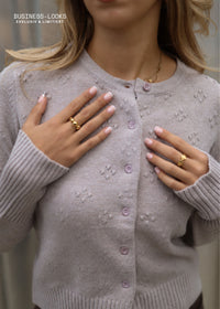 Gilet en maille fine avec motif structuré - gris