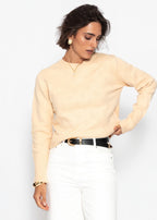 Pull fin en maille avec motif structuré - jaune