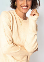 Pull fin en maille avec motif structuré - jaune