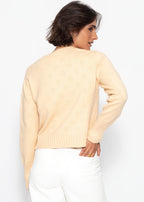 Pull fin en maille avec motif structuré - jaune