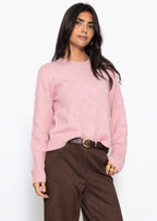 Pull fin avec motif structuré - rose