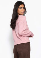 Pull fin avec motif structuré - rose