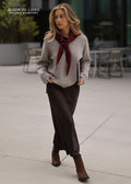 Jupe en satin fluide - marron