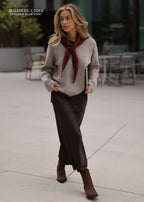 Jupe en satin fluide - marron