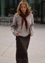 Jupe en satin fluide - marron