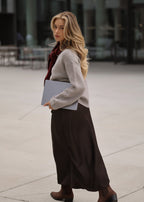 Jupe en satin fluide - marron