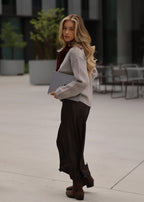 Jupe en satin fluide - marron