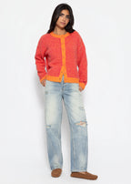 Cardigan rayé - orange