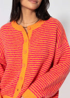 Cardigan rayé - orange