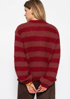 Pull en grosse maille - mauve-rouge