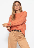 Pull classique à col rond - terracotta