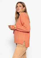 Pull classique à col rond - terracotta