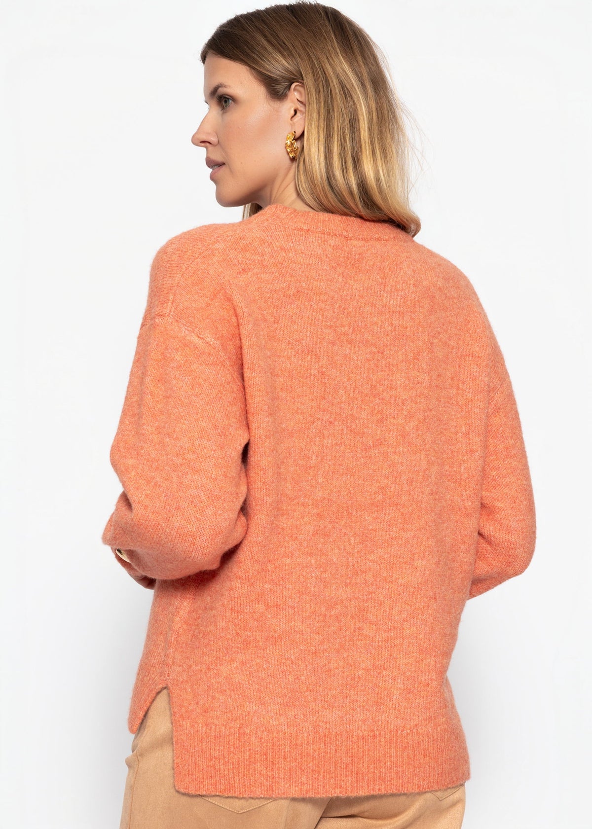Pull classique à col rond - terracotta