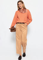 Pull classique à col rond - terracotta