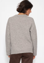 Pull classique à col rond - taupe