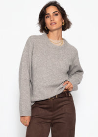 Pull classique à col rond - taupe