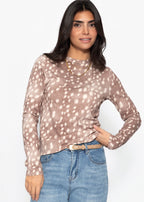 T-shirt à manches longues avec imprimé Bambi - taupe