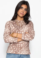 T-shirt à manches longues avec imprimé Bambi - taupe