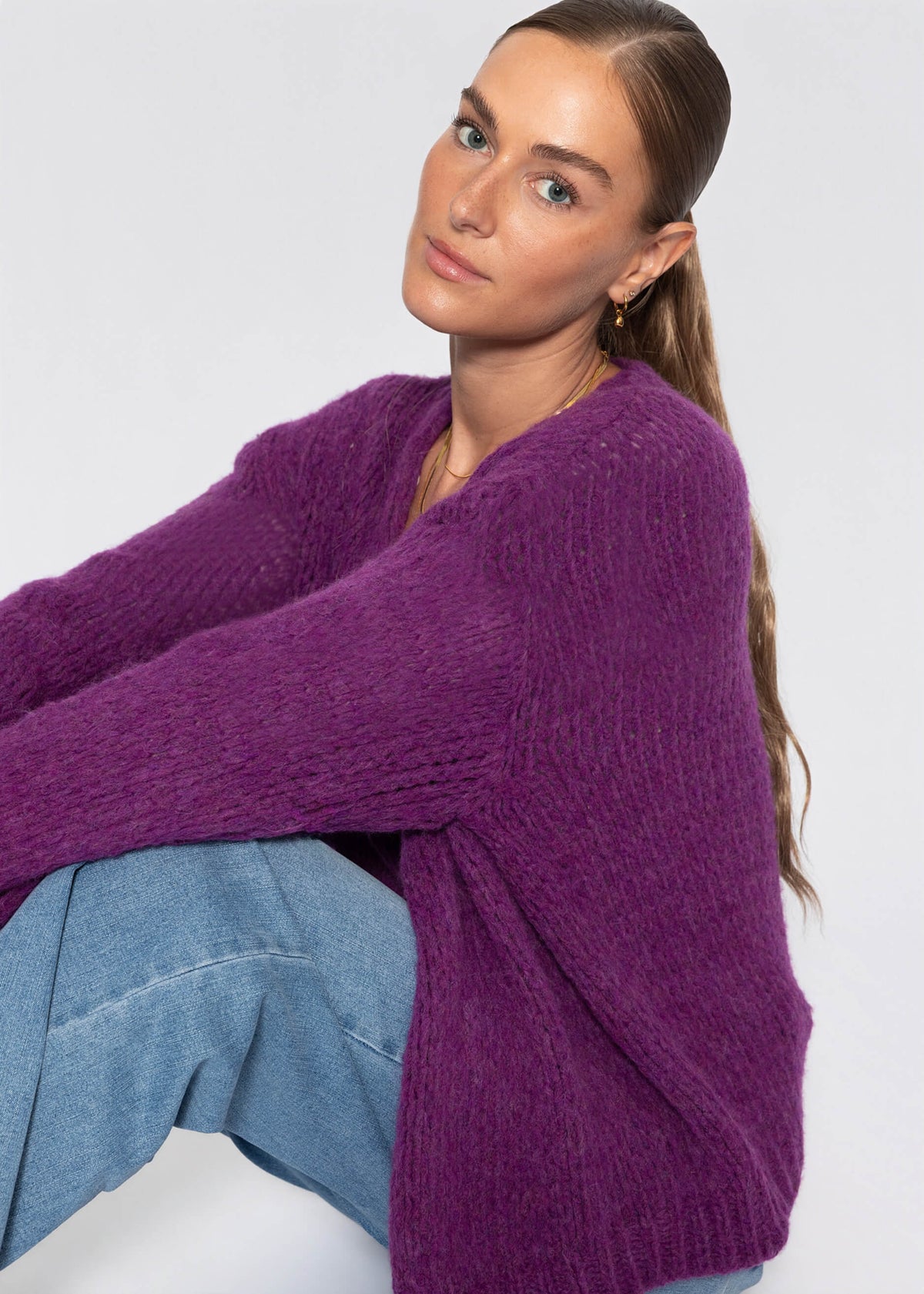 Cardigan Oversize - prune