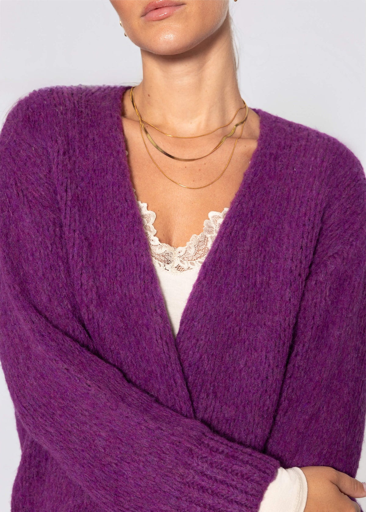 Cardigan Oversize - prune