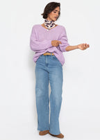 Pull oversize avec décolleté en V - lavande