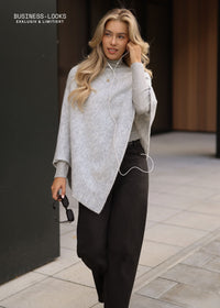 Poncho avec pourcentage de laine - gris