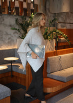 Poncho avec pourcentage de laine - gris