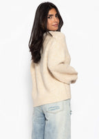 Pull avec bord - beige
