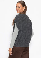 Pullunder à décolleté en V - gris foncé