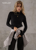 Pull en maille côtelée avec col montant - noir
