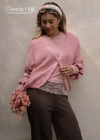 Gilet à manches 3/4 - rose poudré